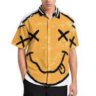 AILLOSA TH-177 Aloha Hawaii 3D Desen Kısa Kollu Erkek Gömlek
