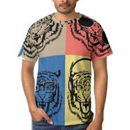AILLOSA TH-178 3D Baskılı Desenli Kısa Kollu Erkek T-shirt