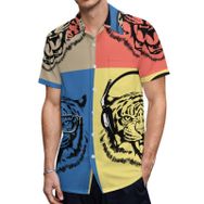 AILLOSA TH-178 Aloha Hawaii 3D Desen Kısa Kollu Erkek Gömlek