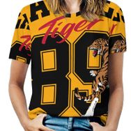 AILLOSA TH-181 Tamamı Baskılı Kısa Kollu Yuvarlak Yaka Kadın T-shirt