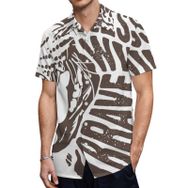 AILLOSA TH-182 Aloha Hawaii 3D Desen Kısa Kollu Erkek Gömlek