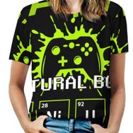 AILLOSA TH-183 Tamamı Baskılı Kısa Kollu Yuvarlak Yaka Kadın T-shirt
