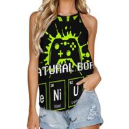 AILLOSA TH-183 Yuvarlak Yaka Kolsuz Kadın T-shirt