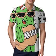 AILLOSA TH-185 3D Baskılı Desen Kısa Kollu Polo Yaka Erkek T-shirt