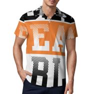 AILLOSA TH-189 3D Baskılı Desen Kısa Kollu Polo Yaka Erkek T-shirt