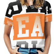 AILLOSA TH-189 Tamamı Baskılı Kısa Kollu Yuvarlak Yaka Kadın T-shirt