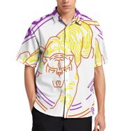 AILLOSA TH-190 Aloha Hawaii 3D Desen Kısa Kollu Erkek Gömlek