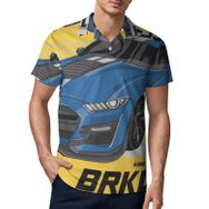 AILLOSA TH-194 3D Baskılı Desen Kısa Kollu Polo Yaka Erkek T-shirt