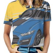 AILLOSA TH-194 Tamamı Baskılı Kısa Kollu Yuvarlak Yaka Kadın T-shirt