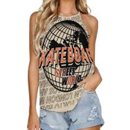 AILLOSA TH-195 Yuvarlak Yaka Kolsuz Kadın T-shirt
