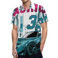 AILLOSA TH-197 Aloha Hawaii 3D Desen Kısa Kollu Erkek Gömlek