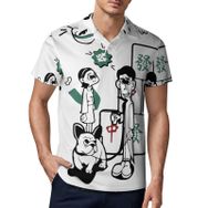 AILLOSA TH-25 3D Baskılı Desen Kısa Kollu Polo Yaka Erkek T-shirt