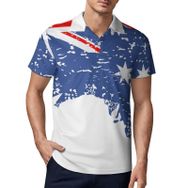 AILLOSA TH-267 3D Baskılı Desen Kısa Kollu Polo Yaka Erkek T-shirt