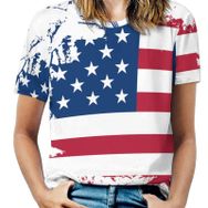 AILLOSA TH-280 Tamamı Baskılı Kısa Kollu Yuvarlak Yaka Kadın T-shirt