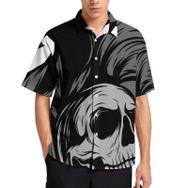AILLOSA TH-283 Aloha Hawaii 3D Desen Kısa Kollu Erkek Gömlek