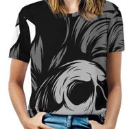 AILLOSA TH-283 Tamamı Baskılı Kısa Kollu Yuvarlak Yaka Kadın T-shirt