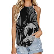 AILLOSA TH-283 Yuvarlak Yaka Kolsuz Kadın T-shirt