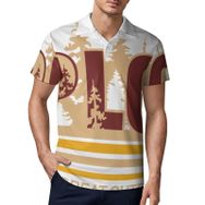 AILLOSA TH-289 3D Baskılı Desen Kısa Kollu Polo Yaka Erkek T-shirt