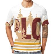 AILLOSA TH-289 Baskılı Desenli Kısa Kollu Unisex T-shirt