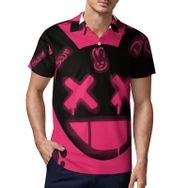 AILLOSA TH-29 3D Baskılı Desen Kısa Kollu Polo Yaka Erkek T-shirt