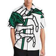 AILLOSA TH-291 Aloha Hawaii 3D Desen Kısa Kollu Erkek Gömlek