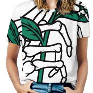 AILLOSA TH-291 Tamamı Baskılı Kısa Kollu Yuvarlak Yaka Kadın T-shirt