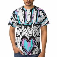 AILLOSA TH-292 3D Baskılı Desenli Kısa Kollu Erkek T-shirt