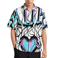 AILLOSA TH-292 Aloha Hawaii 3D Desen Kısa Kollu Erkek Gömlek