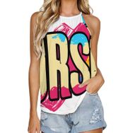AILLOSA TH-293 Yuvarlak Yaka Kolsuz Kadın T-shirt