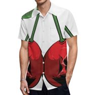 AILLOSA TH-296 Aloha Hawaii 3D Desen Kısa Kollu Erkek Gömlek