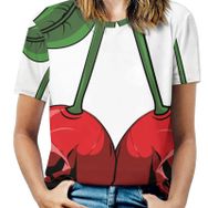 AILLOSA TH-296 Tamamı Baskılı Kısa Kollu Yuvarlak Yaka Kadın T-shirt