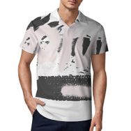 AILLOSA TH-297 3D Baskılı Desen Kısa Kollu Polo Yaka Erkek T-shirt
