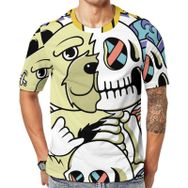 AILLOSA TH-298 Baskılı Desenli Kısa Kollu Unisex T-shirt