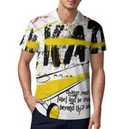 AILLOSA TH-299 3D Baskılı Desen Kısa Kollu Polo Yaka Erkek T-shirt