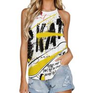 AILLOSA TH-299 Yuvarlak Yaka Kolsuz Kadın T-shirt