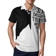 AILLOSA TH-303 3D Baskılı Desen Kısa Kollu Polo Yaka Erkek T-shirt