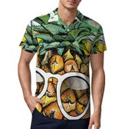 AILLOSA TH-304 3D Baskılı Desen Kısa Kollu Polo Yaka Erkek T-shirt