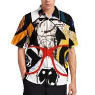 AILLOSA TH-305 Aloha Hawaii 3D Desen Kısa Kollu Erkek Gömlek