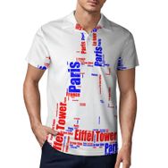 AILLOSA TH-306 3D Baskılı Desen Kısa Kollu Polo Yaka Erkek T-shirt