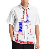 AILLOSA TH-306 Aloha Hawaii 3D Desen Kısa Kollu Erkek Gömlek