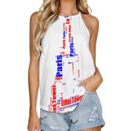 AILLOSA TH-306 Yuvarlak Yaka Kolsuz Kadın T-shirt