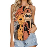 AILLOSA TH-307 Yuvarlak Yaka Kolsuz Kadın T-shirt
