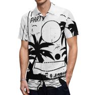 AILLOSA TH-308 Aloha Hawaii 3D Desen Kısa Kollu Erkek Gömlek