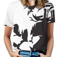 AILLOSA TH-308 Tamamı Baskılı Kısa Kollu Yuvarlak Yaka Kadın T-shirt