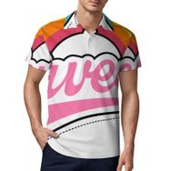 AILLOSA TH-31 3D Baskılı Desen Kısa Kollu Polo Yaka Erkek T-shirt
