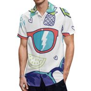 AILLOSA TH-310 Aloha Hawaii 3D Desen Kısa Kollu Erkek Gömlek