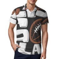 AILLOSA TH-321 3D Baskılı Desen Kısa Kollu Polo Yaka Erkek T-shirt