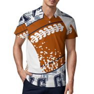 AILLOSA TH-322 3D Baskılı Desen Kısa Kollu Polo Yaka Erkek T-shirt