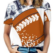 AILLOSA TH-322 Tamamı Baskılı Kısa Kollu Yuvarlak Yaka Kadın T-shirt