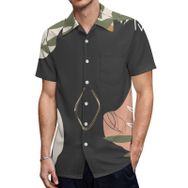 AILLOSA TH-323 Aloha Hawaii 3D Desen Kısa Kollu Erkek Gömlek